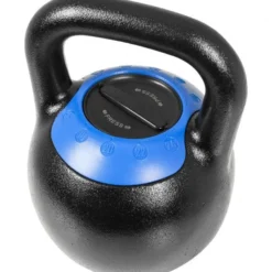 Gorilla Sports Kettlebell verstellbar 8 - 16 kg Schwarz / Blau