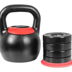 Gorilla Sports Kettlebell verstellbar 8 - 16 kg Schwarz / Rot Outlet