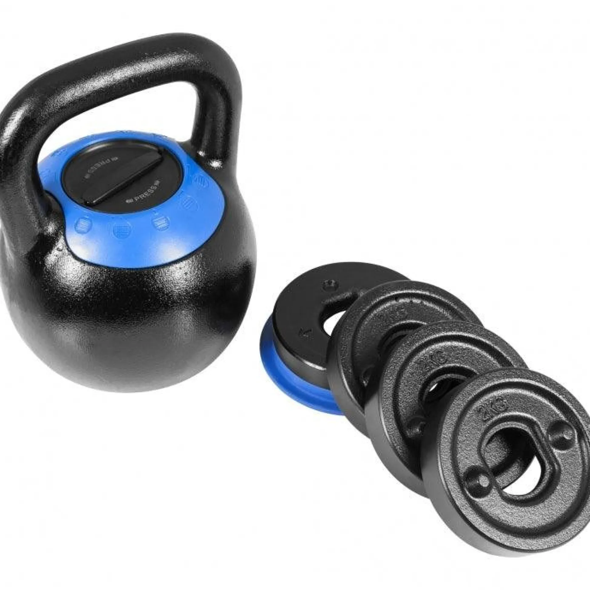 Gorilla Sports Kettlebell verstellbar 8 - 16 kg Schwarz / Rot Outlet