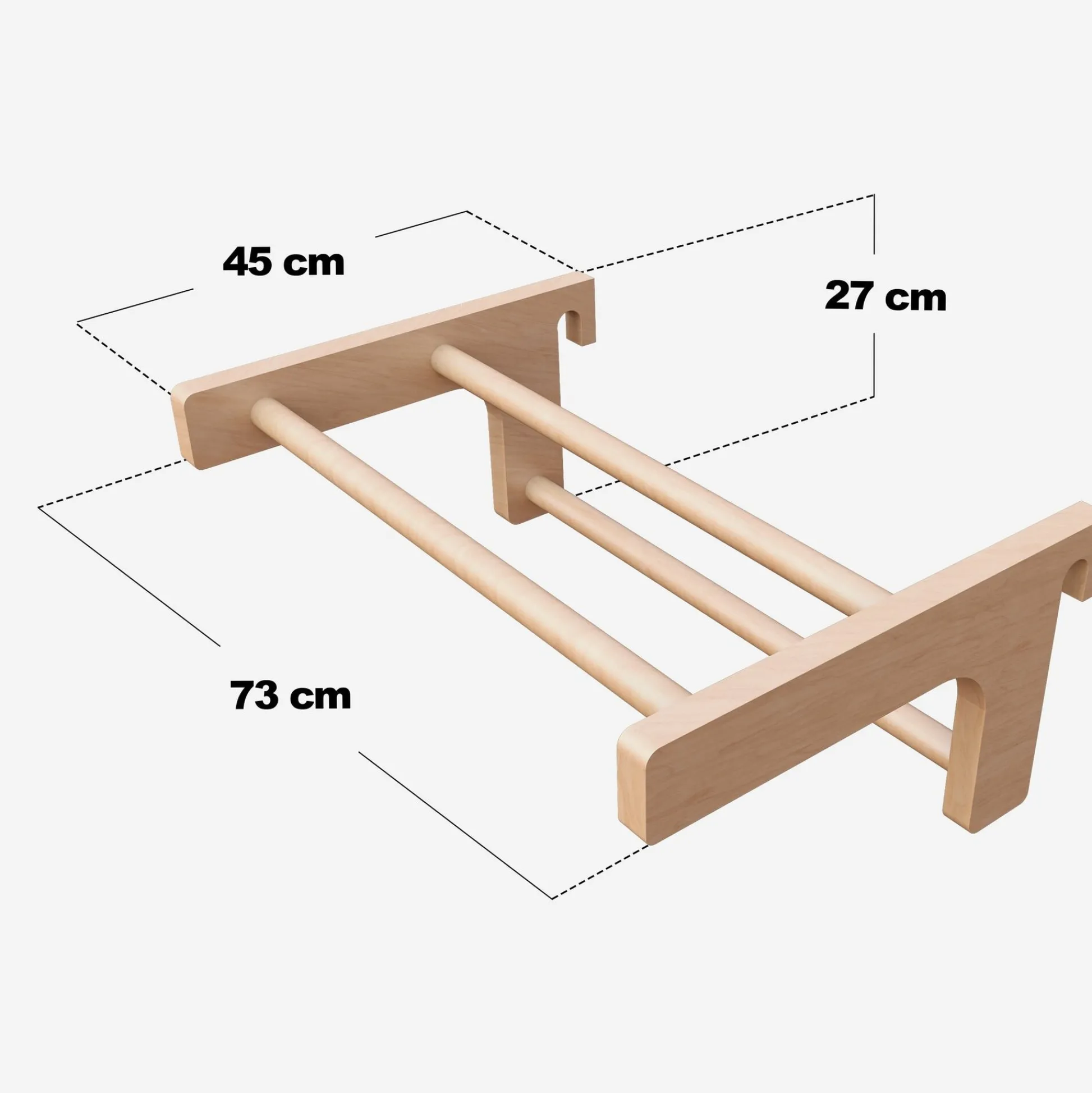 Physionics Klimmzugstange für Sprossenwand abnehmbar Natur Holz Hot