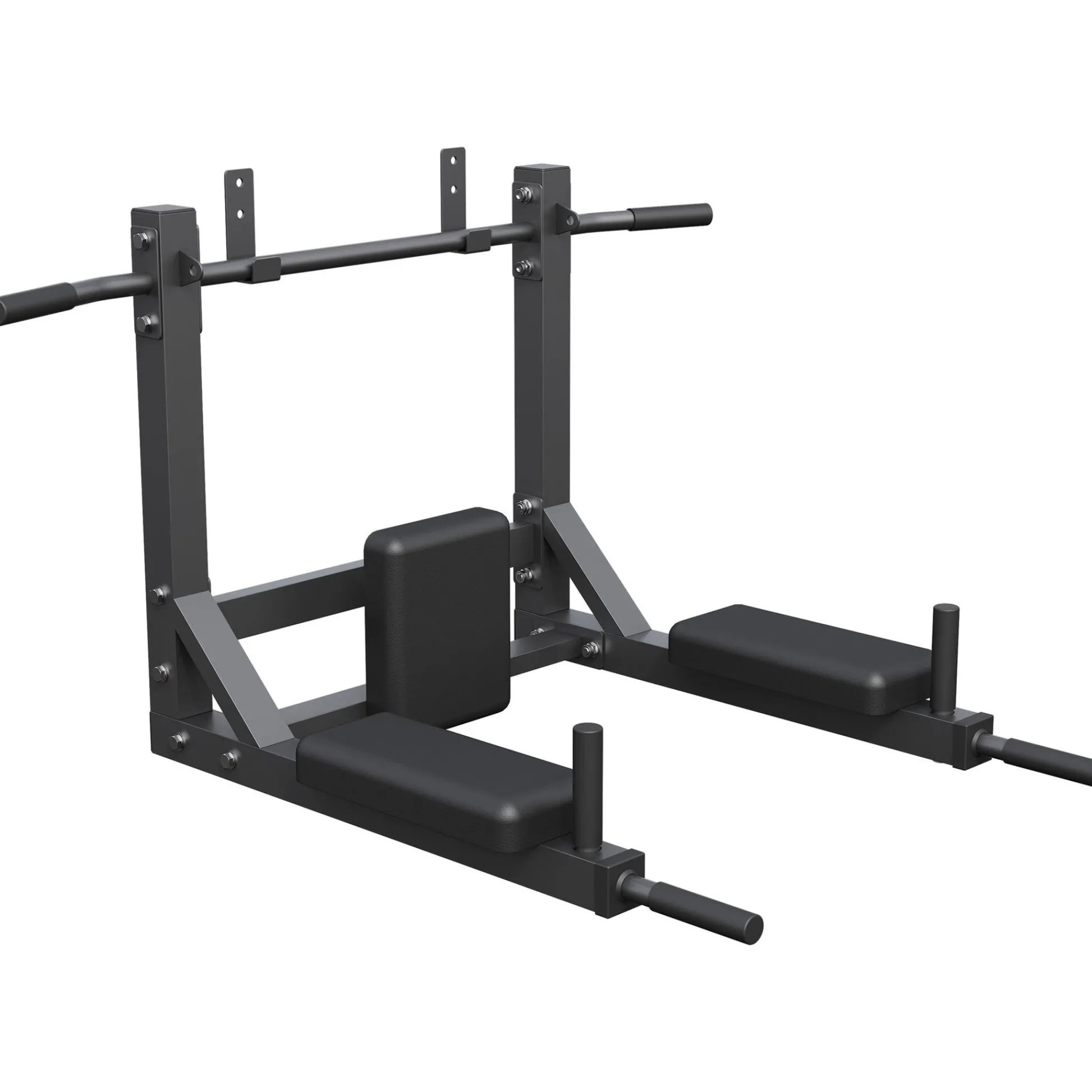 Gorilla Sports Klimmzugstange - 4in1 inkl, Dip Barren - Wandmontage Schwarz Outlet