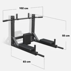 Gorilla Sports Klimmzugstange - 4in1 inkl, Dip Barren - Wandmontage Schwarz Outlet