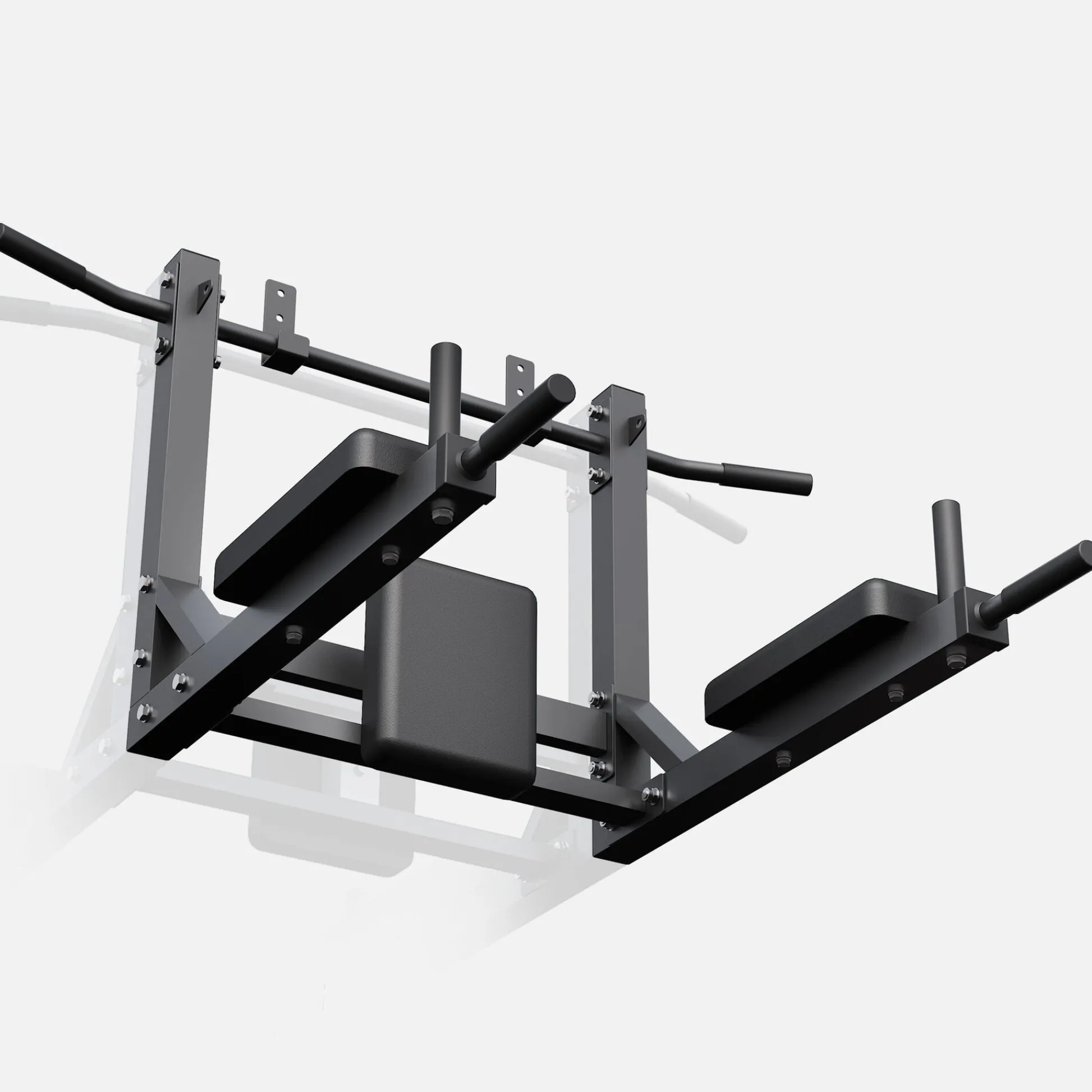 Gorilla Sports Klimmzugstange - 4in1 inkl, Dip Barren - Wandmontage Schwarz Outlet