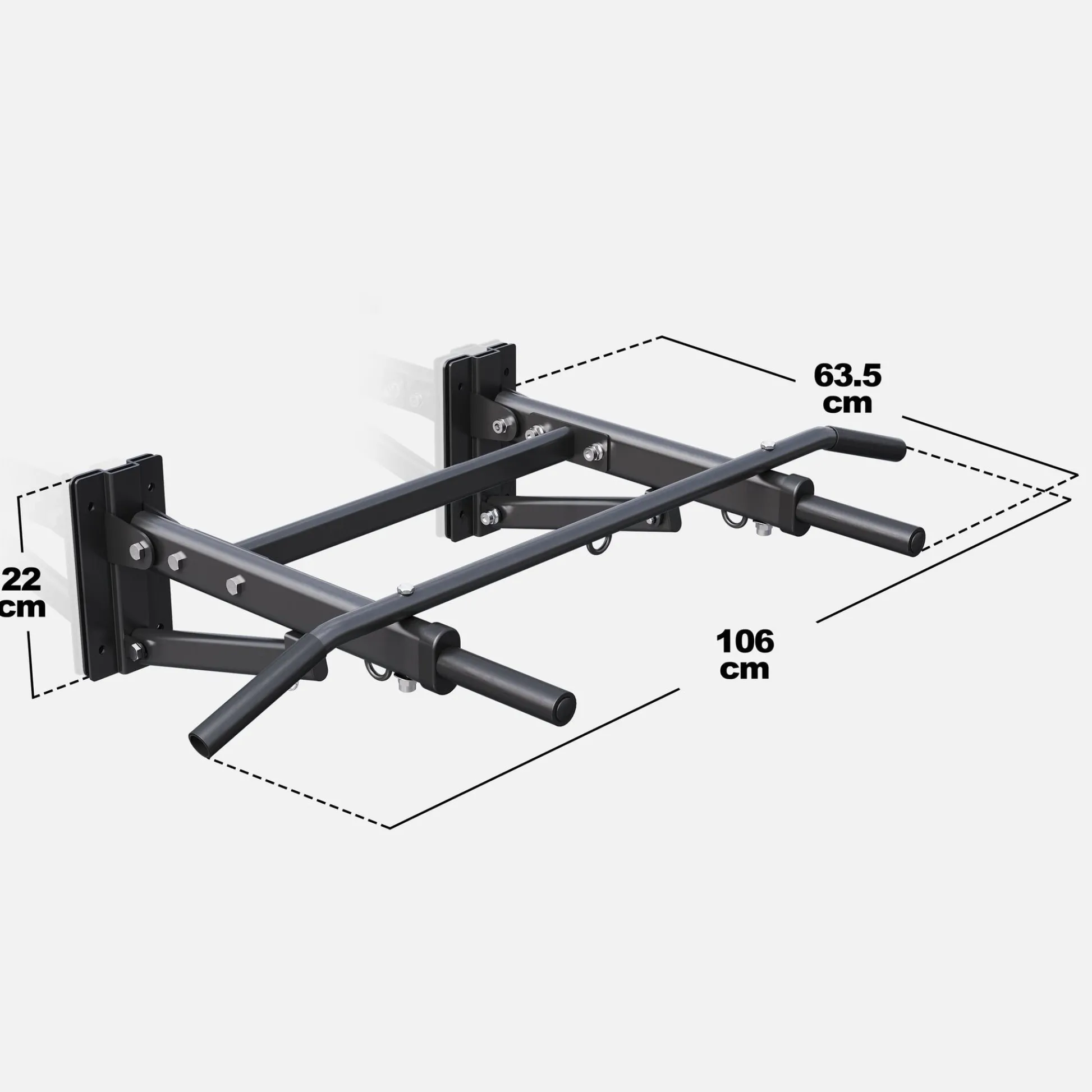 Gorilla Sports Klimmzugstange - 4in1 klappbar Schwarz Hot