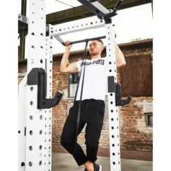 Gorilla Sports Klimmzugstange Set inkl, Resistance Band Weiss / Rot