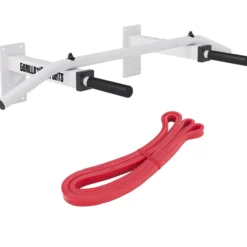 Gorilla Sports Klimmzugstange Set inkl, Resistance Band Schwarz / Rot Discount