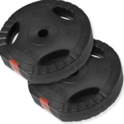 Gorilla Sports Kraftstation Universal inkl, Latzugturm, Langhantel Set Kunststoff Gripper und Bodenschutzmatten Schwarz / Rot / Silber Best