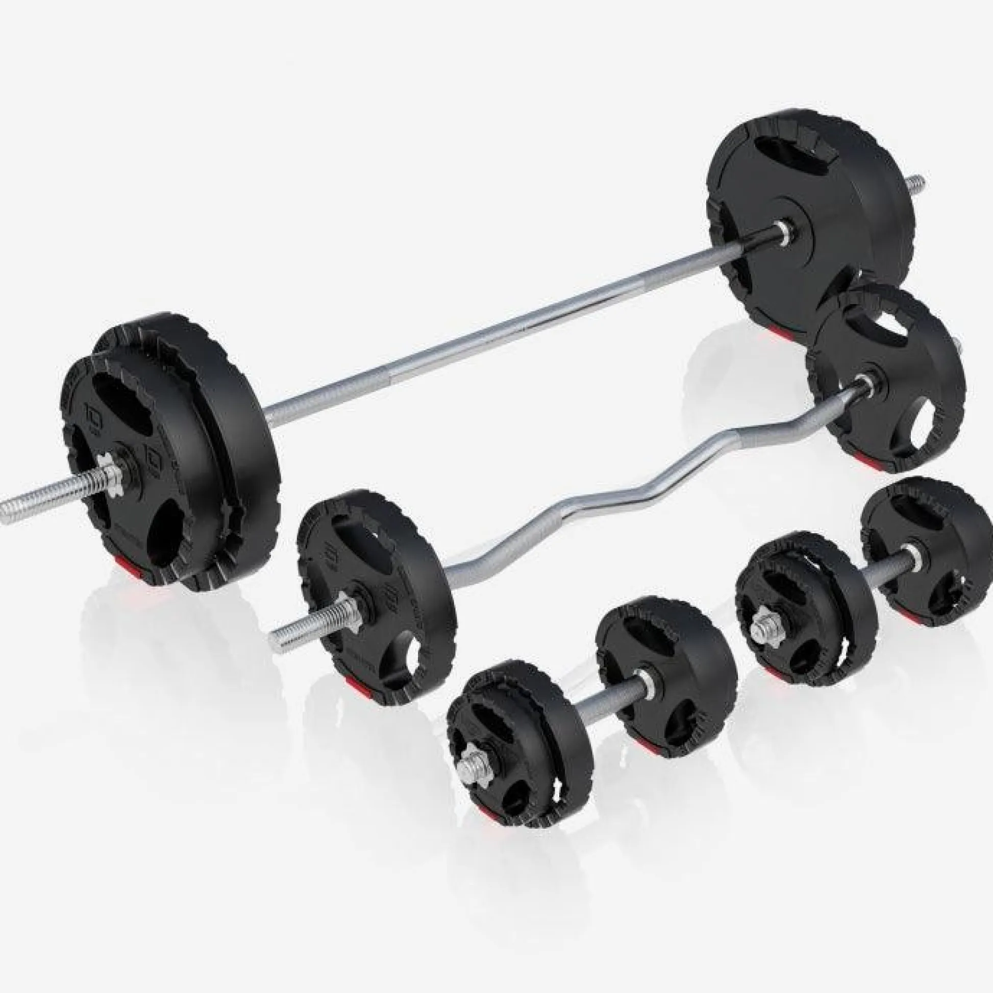 Gorilla Sports Kraftstation Universal inkl, Langhantel Set Kunststoff Gripper 100 kg Weiss Sale