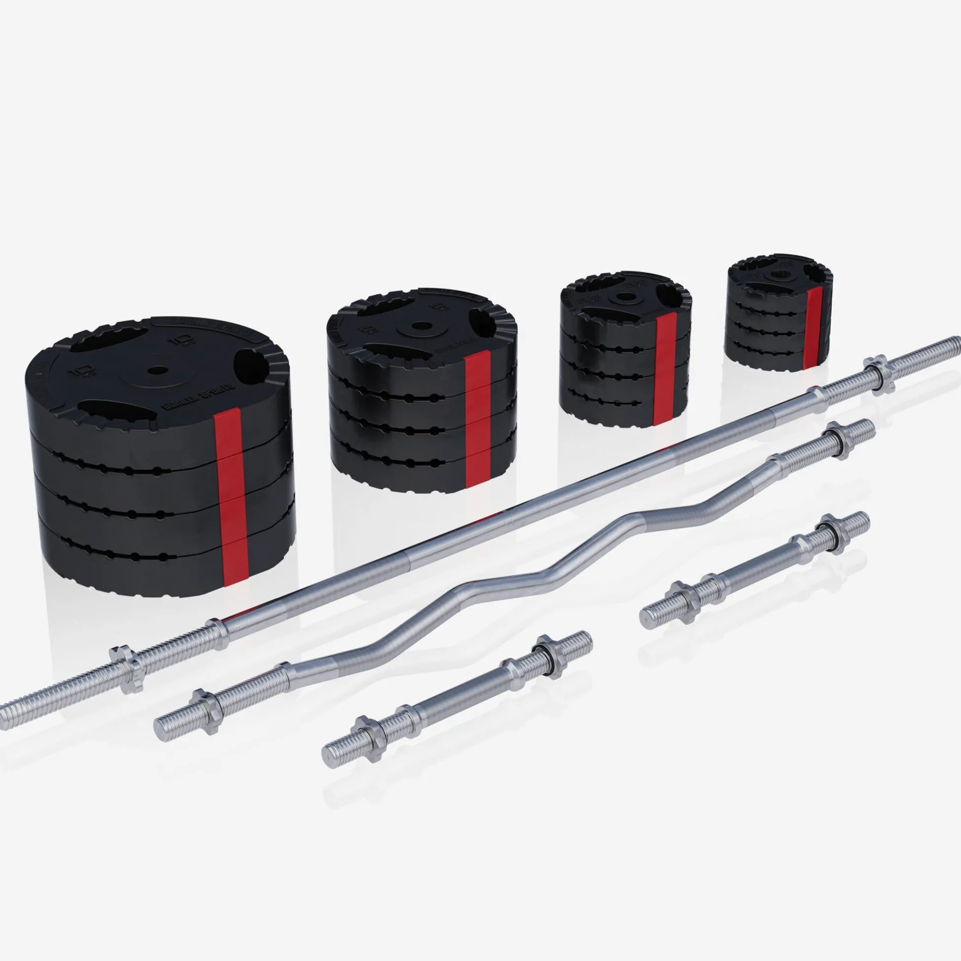Gorilla Sports Kraftstation Universal inkl, Langhantel Set Kunststoff Gripper 100 kg Schwarz Best
