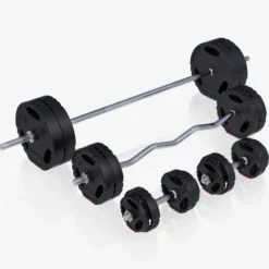 Gorilla Sports Kraftstation Universal inkl, Langhantel Set Kunststoff Gripper 100 kg Schwarz Best