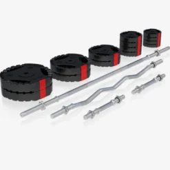 Gorilla Sports Kraftstation Universal inkl, Langhantel Set Kunststoff Gripper 100 kg Schwarz Discount