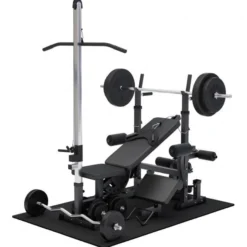 Gorilla Sports Kraftstation Universal inkl, Langhantel Set, Latzugturm und Bodenschutzmatten Weiss Online