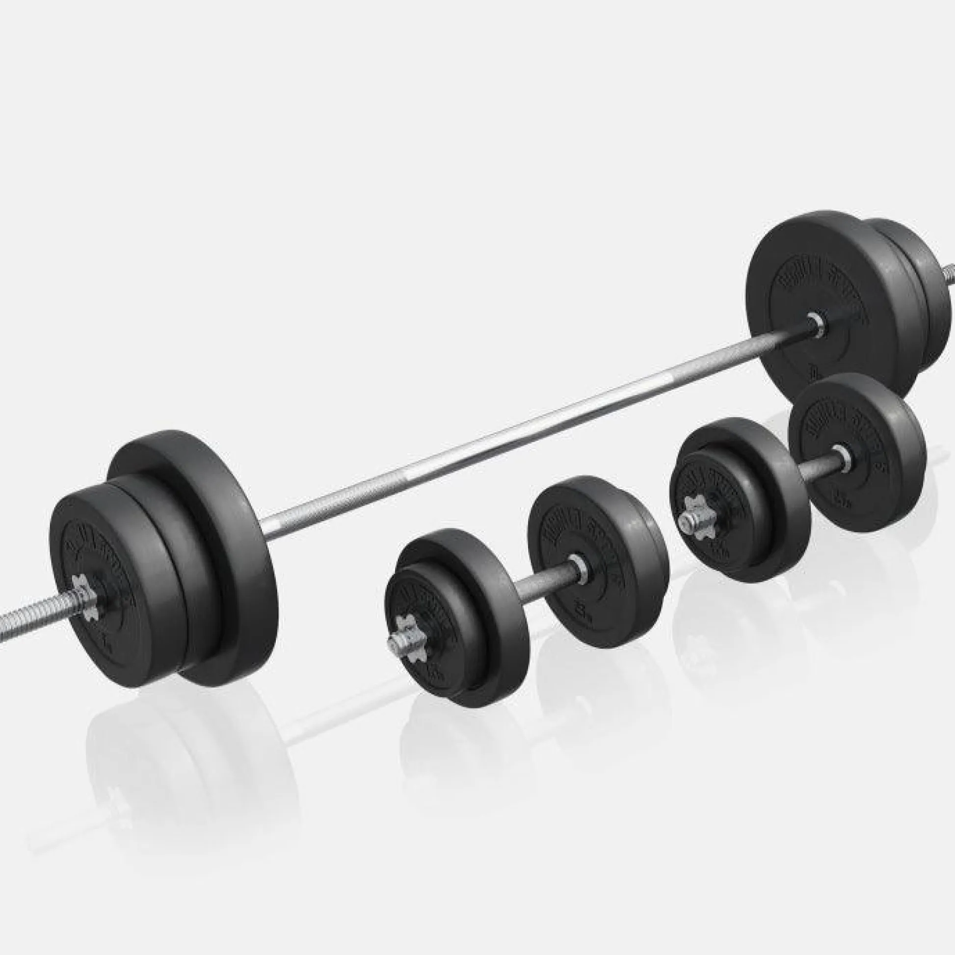 Gorilla Sports Kraftstation Universal inkl, Langhantel Set Kunststoff 40/70/100 kg Weiss Outlet