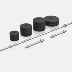 Gorilla Sports Kraftstation Universal inkl, Langhantel Set Kunststoff 40/70/100 kg Weiss Outlet