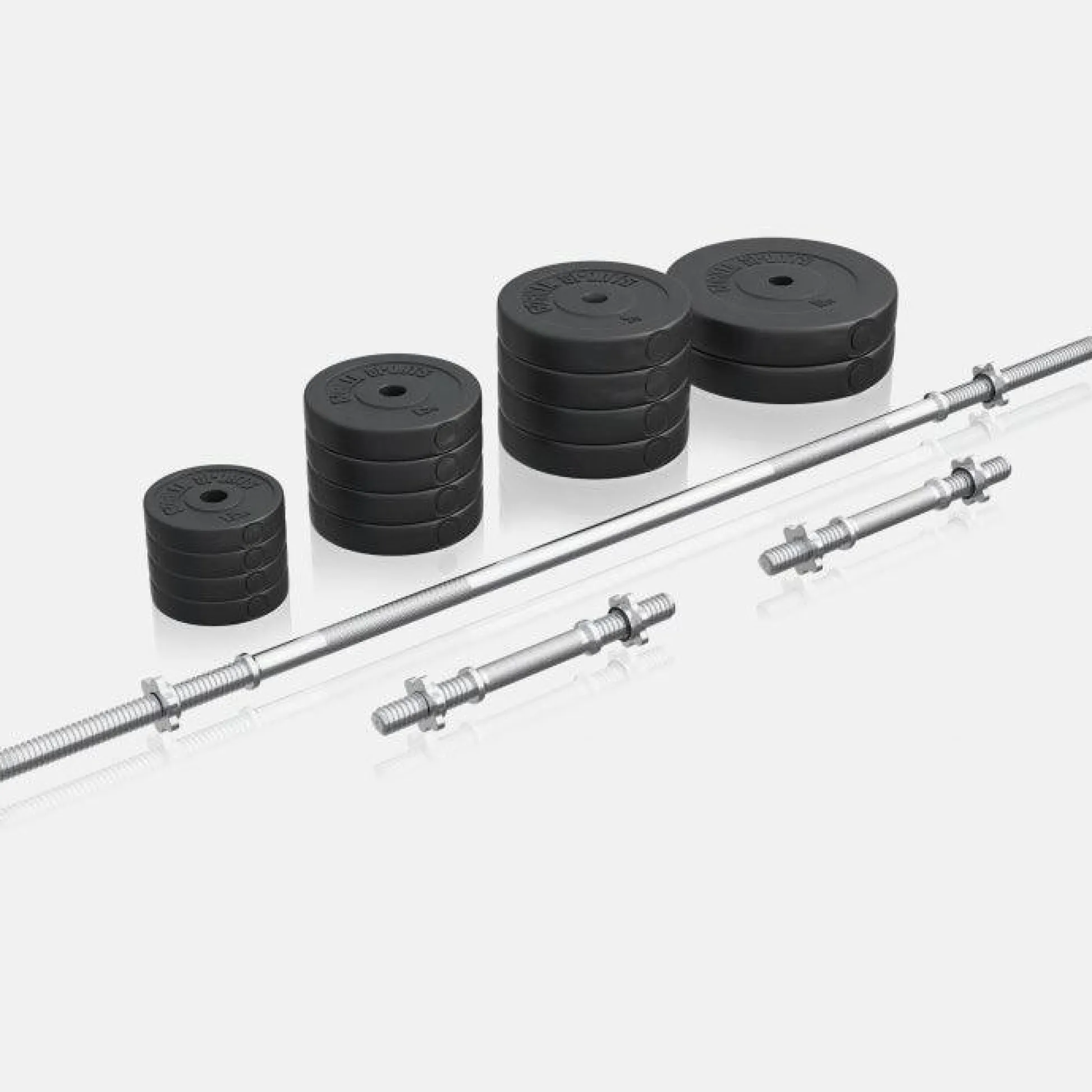 Gorilla Sports Kraftstation Universal inkl, Langhantel Set Kunststoff 40/70/100 kg Weiss Outlet