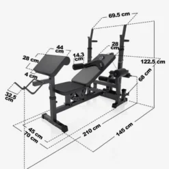 Gorilla Sports Kraftstation Universal inkl, Langhantel Set Gusseisen 108 kg Schwarz Hot