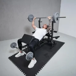 Gorilla Sports Kraftstation Universal inkl, Langhantel Set Gusseisen 108 kg Weiss Online
