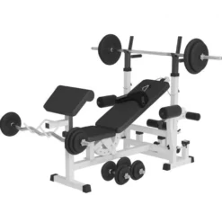 Gorilla Sports Kraftstation Universal Set Gummi 108 kg Weiss Hot