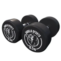 Gorilla Sports Kurzhantel Gummi 2,5 - 40 kg Schwarz Hot