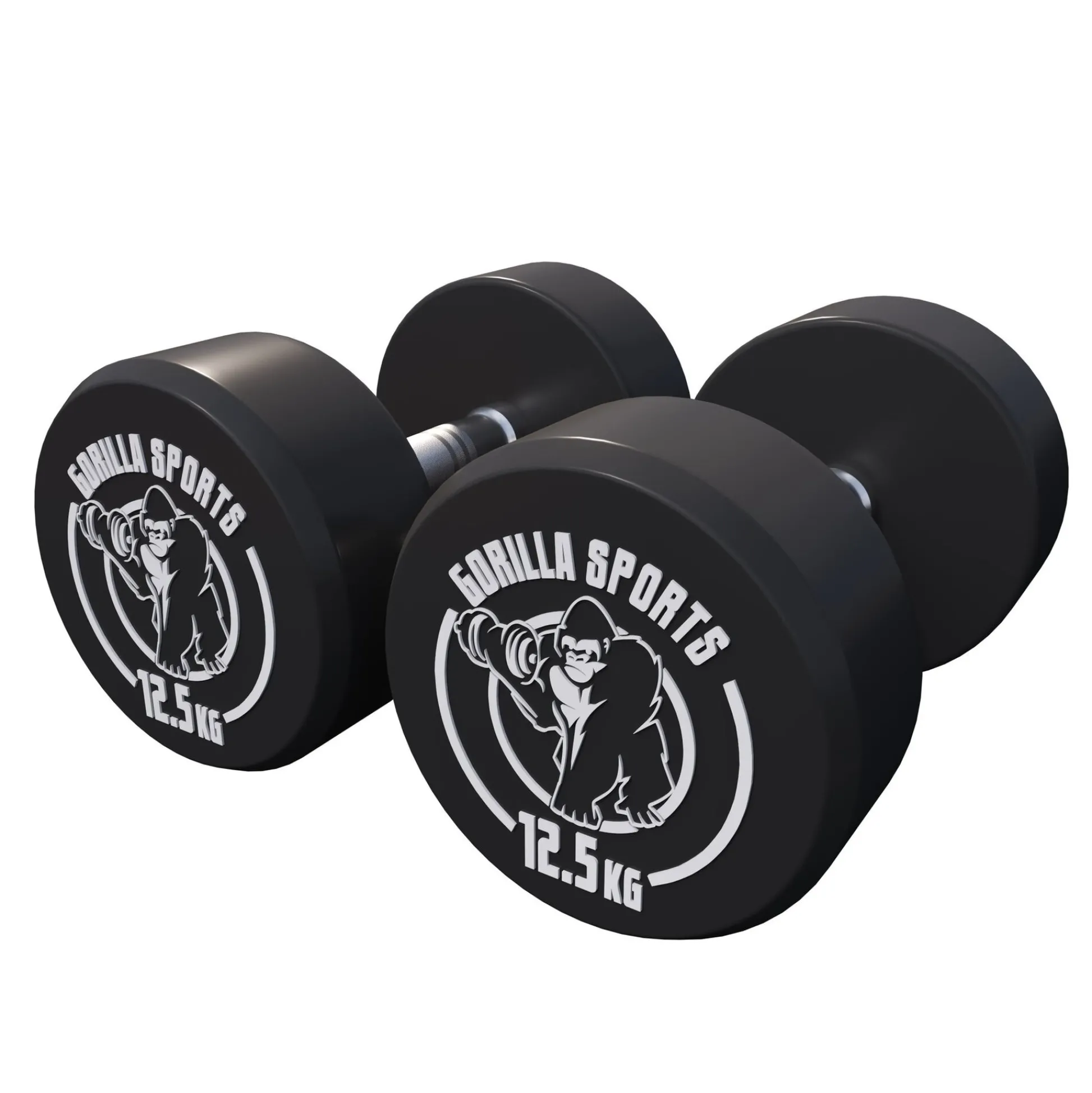 Gorilla Sports Kurzhantel Gummi 2,5 - 40 kg Schwarz Hot