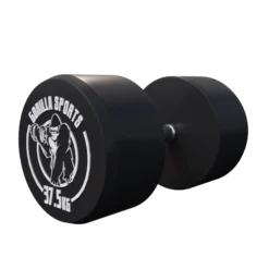 Gorilla Sports Kurzhantel Gummi 2,5 - 40 kg Schwarz / Weiß Hot