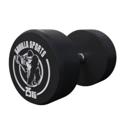 Gorilla Sports Kurzhantel Gummi 2,5 - 40 kg Schwarz / Weiß Discount