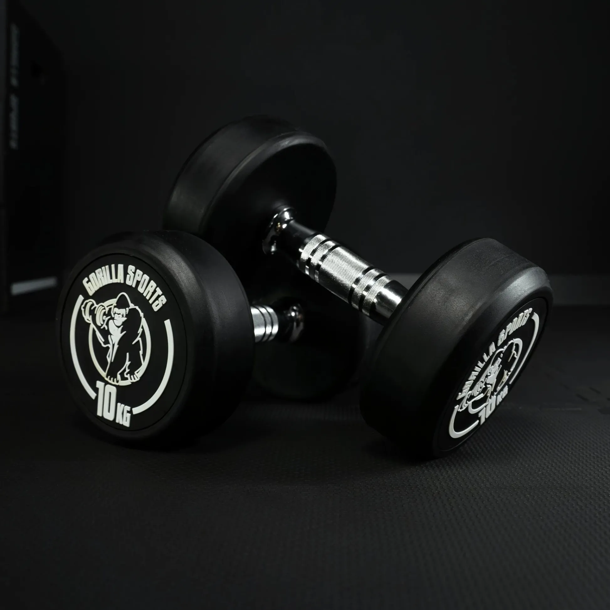 Gorilla Sports Kurzhantel Gummi 2,5 - 40 kg Schwarz / Weiß Clearance