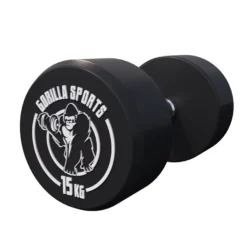Gorilla Sports Kurzhantel Gummi 2,5 - 40 kg Schwarz / Weiß Hot