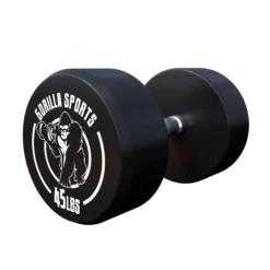Gorilla Sports Kurzhantel Gummi 5 - 60 Pfund (2,5-27.2 kg), Gusseisen, verchromt Schwarz / Weiß