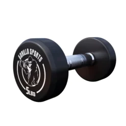 Gorilla Sports Kurzhantel Gummi 5 - 60 Pfund (2,5-27.2 kg), Gusseisen, verchromt Schwarz / Weiß