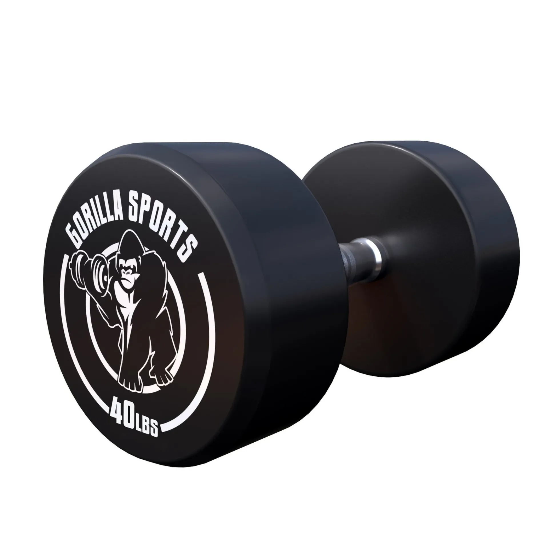 Gorilla Sports Kurzhantel Gummi 5 - 60 Pfund (2,5-27.2 kg), Gusseisen, verchromt Schwarz / Weiß New