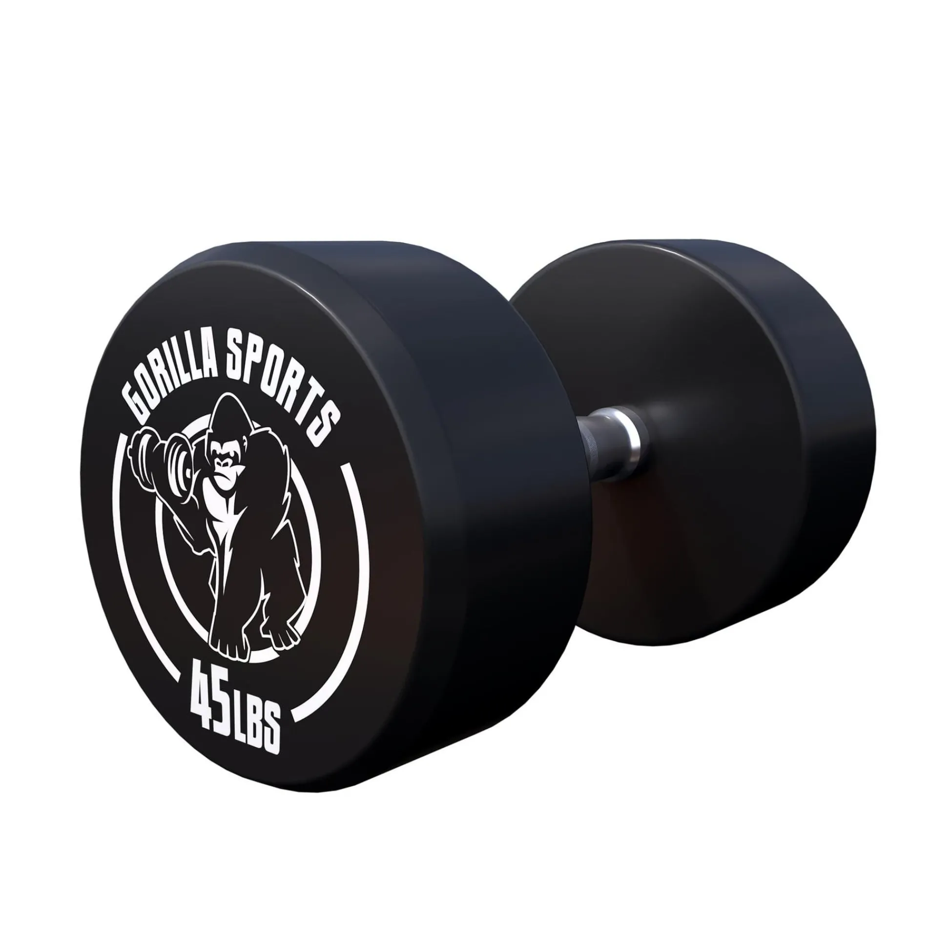 Gorilla Sports Kurzhantel Gummi 5 - 60 Pfund (2,5-27.2 kg), Gusseisen, verchromt Schwarz / Weiß Hot