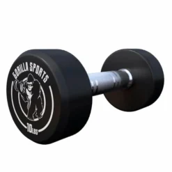 Gorilla Sports Kurzhantel Gummi 5 - 60 Pfund (2,5-27.2 kg), Gusseisen, verchromt Schwarz / Weiß Hot