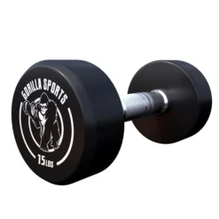 Gorilla Sports Kurzhantel Gummi 5 - 60 Pfund (2,5-27.2 kg), Gusseisen, verchromt Schwarz / Weiß Online