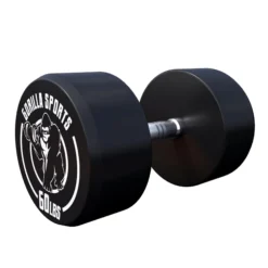 Gorilla Sports Kurzhantel Gummi 5 - 60 Pfund (2,5-27.2 kg), Gusseisen, verchromt Schwarz / Weiß Online