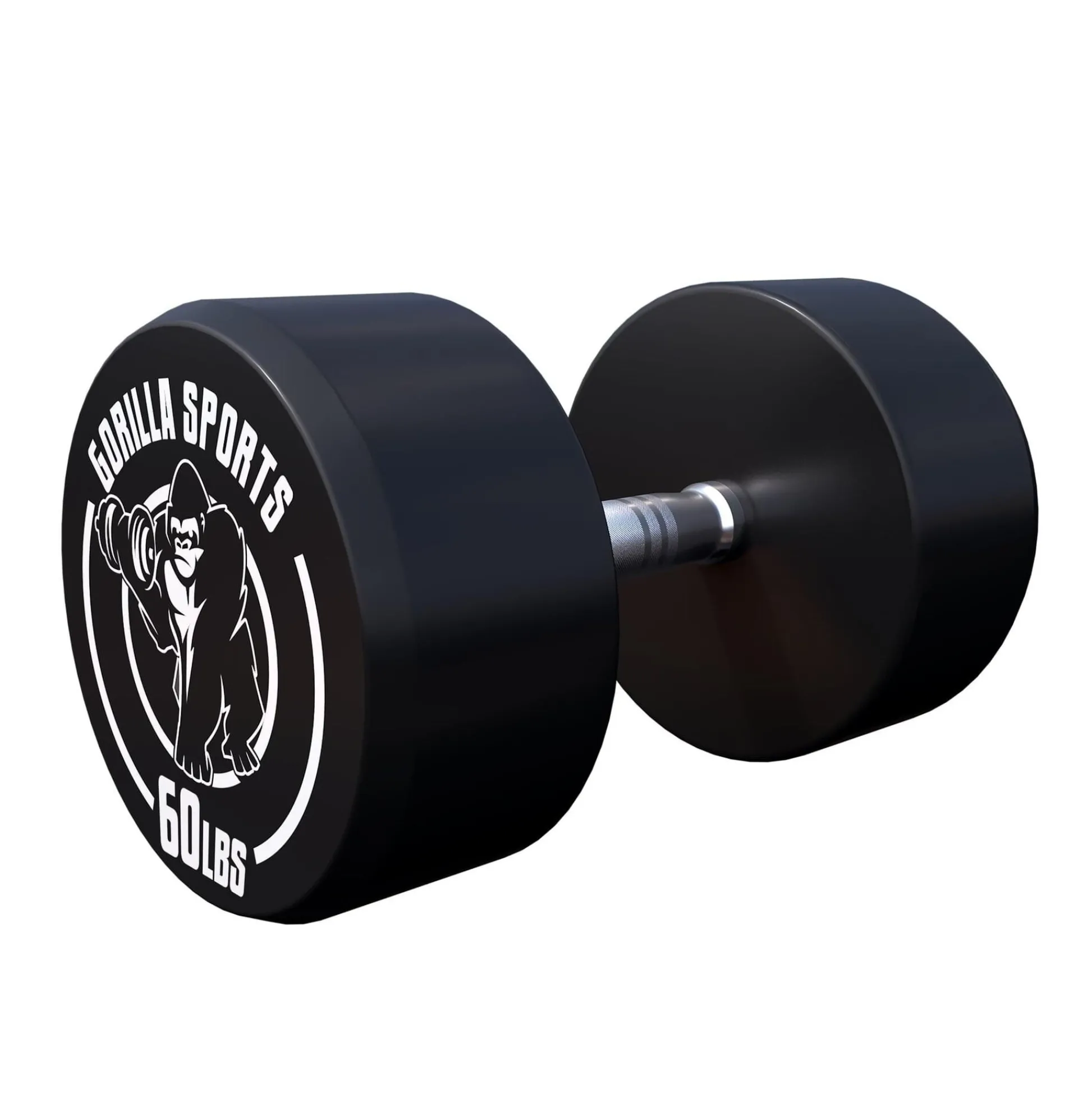 Gorilla Sports Kurzhantel Gummi 5 - 60 Pfund (2,5-27.2 kg), Gusseisen, verchromt Schwarz / Weiß Online