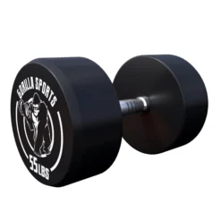Gorilla Sports Kurzhantel Gummi 5 - 60 Pfund (2,5-27.2 kg), Gusseisen, verchromt Schwarz / Weiß Discount