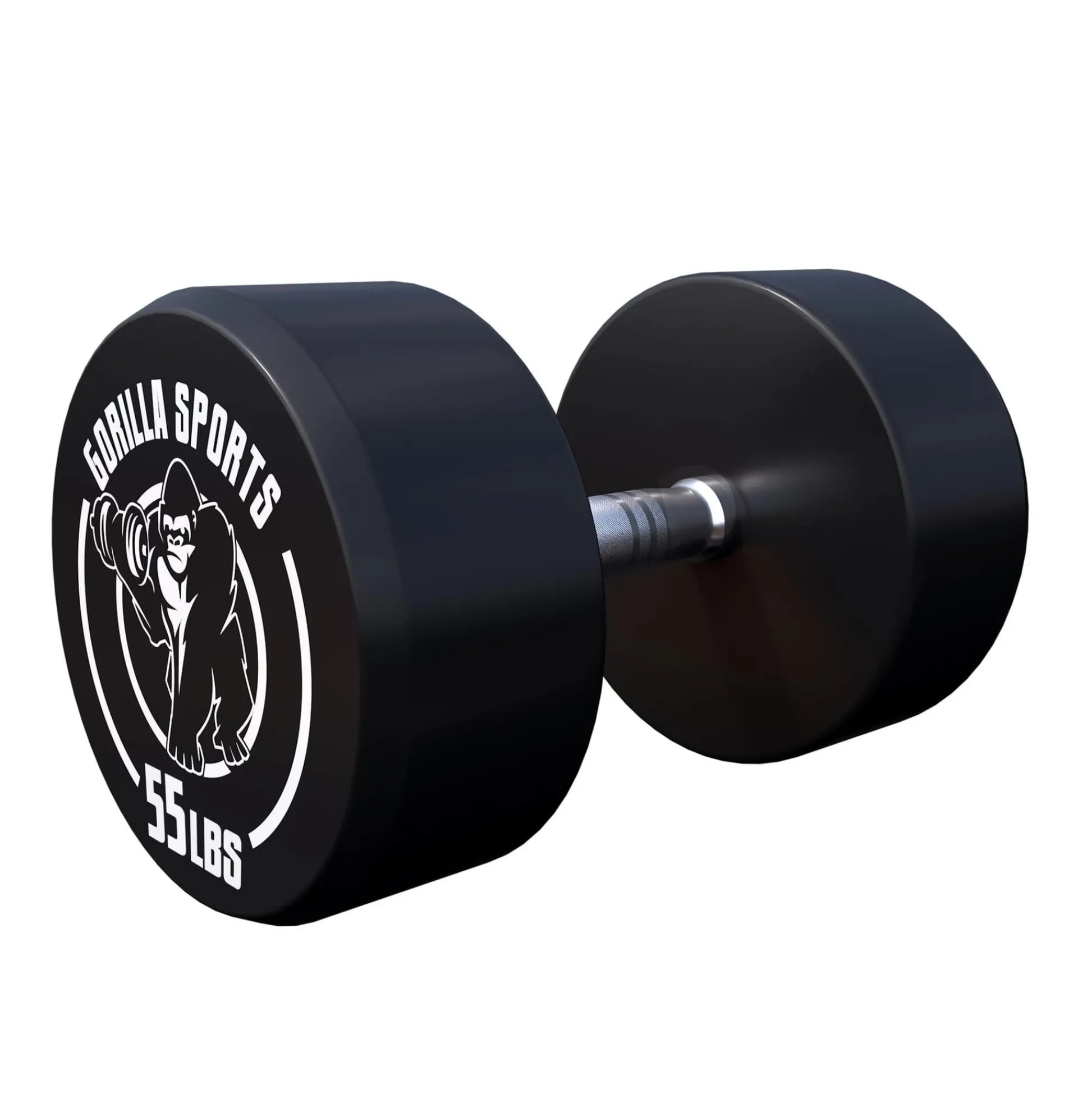 Gorilla Sports Kurzhantel Gummi 5 - 60 Pfund (2,5-27.2 kg), Gusseisen, verchromt Schwarz / Weiß Discount
