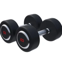 Gorilla Sports Kurzhantel Gummi PRO 2,5 - 50 kg Chrom / Schwarz Discount