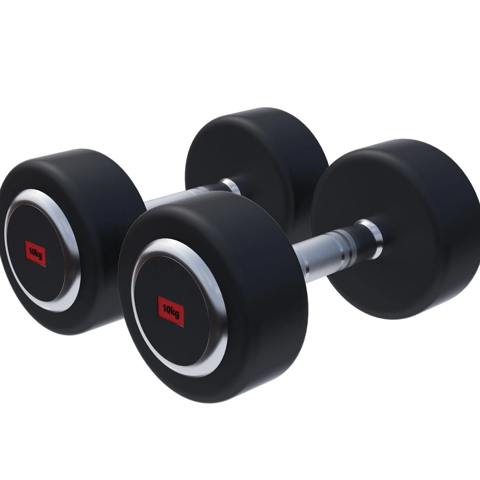 Gorilla Sports Kurzhantel Gummi PRO 2,5 - 50 kg Chrom / Schwarz Outlet