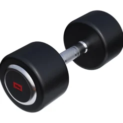 Gorilla Sports Kurzhantel Gummi PRO 2,5 - 50 kg Chrom / Schwarz Outlet