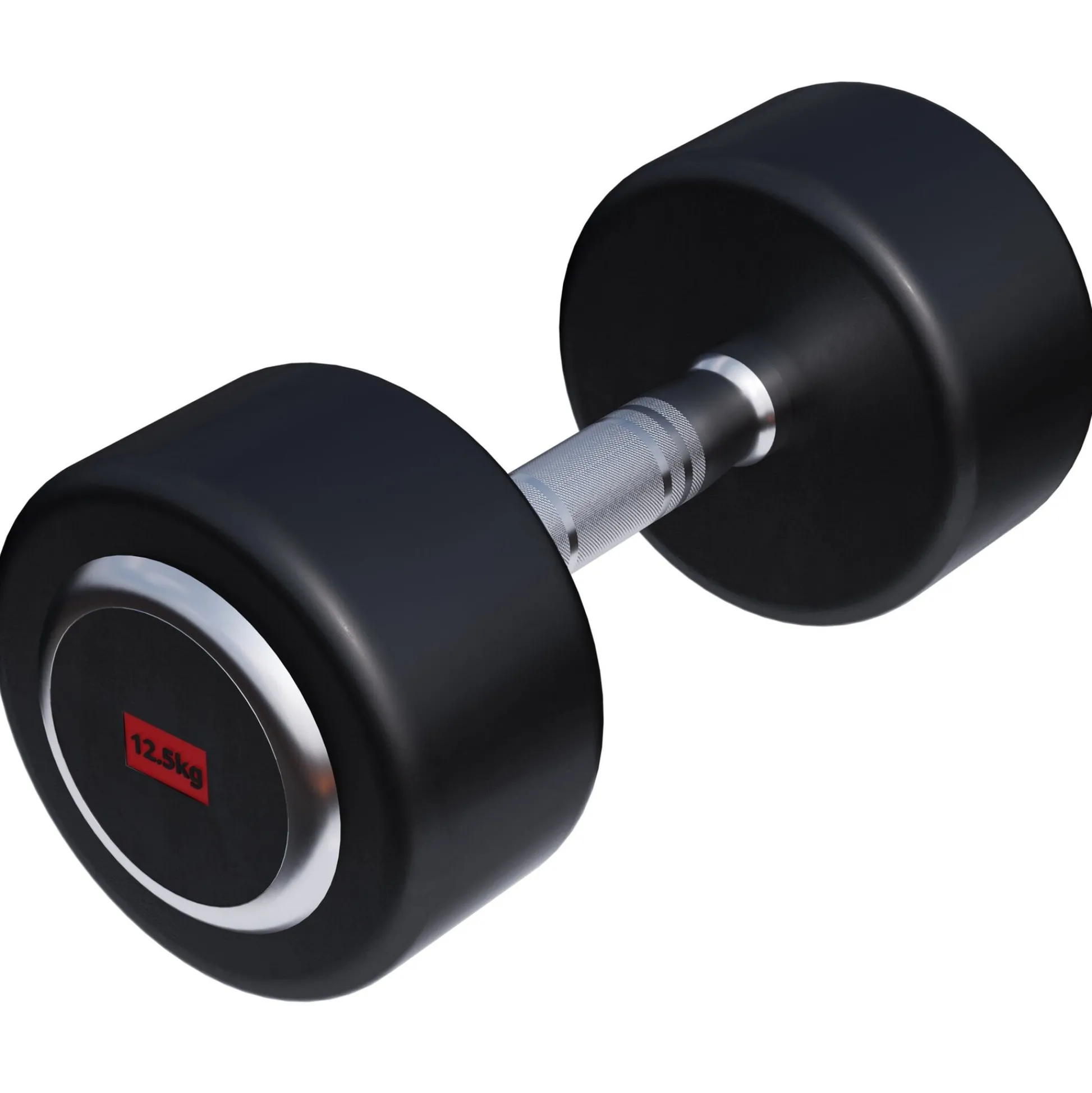 Gorilla Sports Kurzhantel Gummi PRO 2,5 - 50 kg Chrom / Schwarz