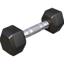 Gorilla Sports Kurzhantel Hexagon Gummi 2 - 50 kg Schwarz