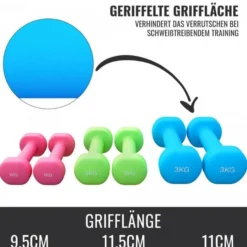 Gorilla Sports Kurzhantel Set Aerobic 12 kg inkl, Koffer Verschieden Clearance