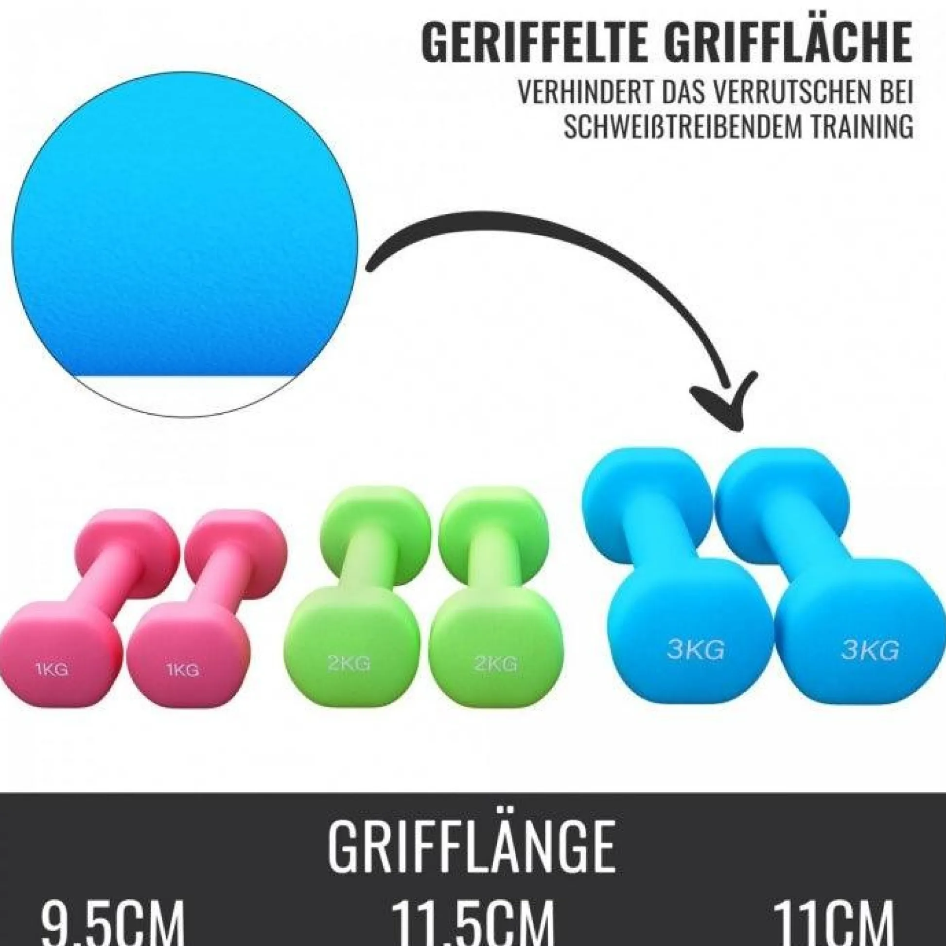Gorilla Sports Kurzhantel Set Aerobic 12 kg inkl, Koffer Verschieden Clearance