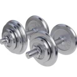 Gorilla Sports Kurzhantel Set Chrom 30 kg mit Sternverschlüssen Silber Clearance