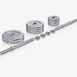Gorilla Sports Kurzhantel Set Chrom 30 kg mit Sternverschlüssen Silber Clearance