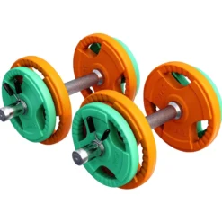 Gorilla Sports Kurzhantel Set Gummi Gripper 20 kg mit Verschlüssen Verschieden Outlet