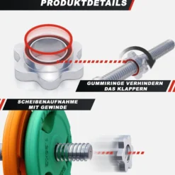 Gorilla Sports Kurzhantel Set Gummi Gripper 20 kg mit Verschlüssen Verschieden Outlet