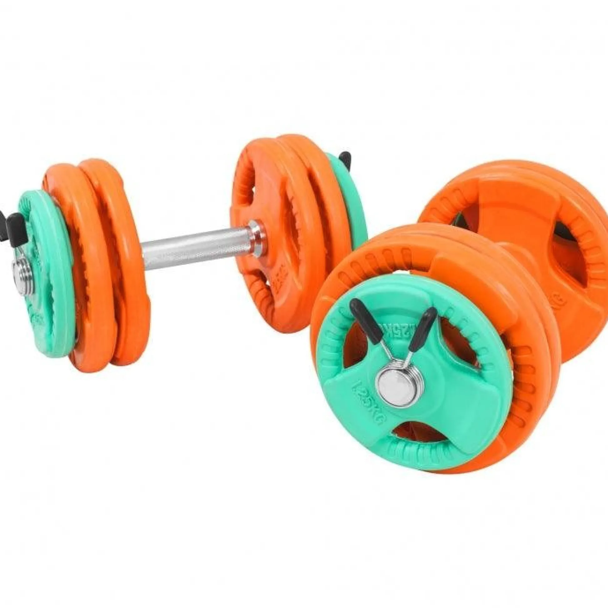 Gorilla Sports Kurzhantel Set Gummi Gripper 30 kg mit Verschlüssen Verschieden Outlet